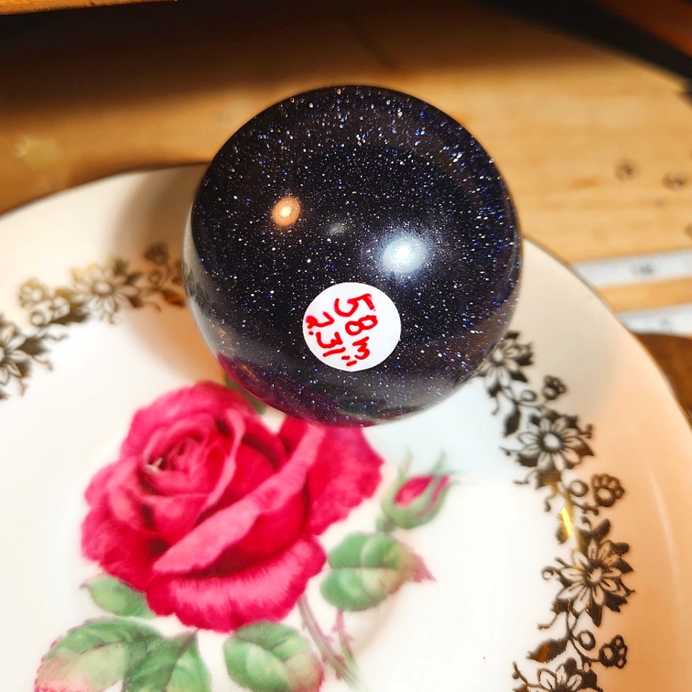 Dazzling, 58mm/2.31" Natural Blue Sandstone Sphere.